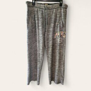 Victoria Secret PINK Oversized Lounge Pants Sweatpants Wide Leg Gray Medium